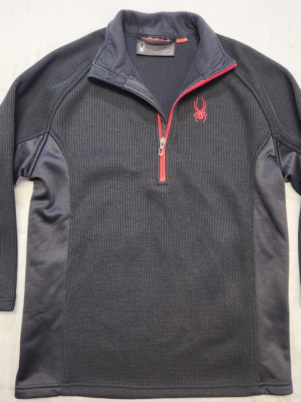 Spyder Outbound Core 1/4 Zip Pullover Mens Size Medium  M Jacket Black Red Ski